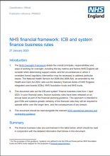 NHS financial framework: Integrated care board and system finance business rules